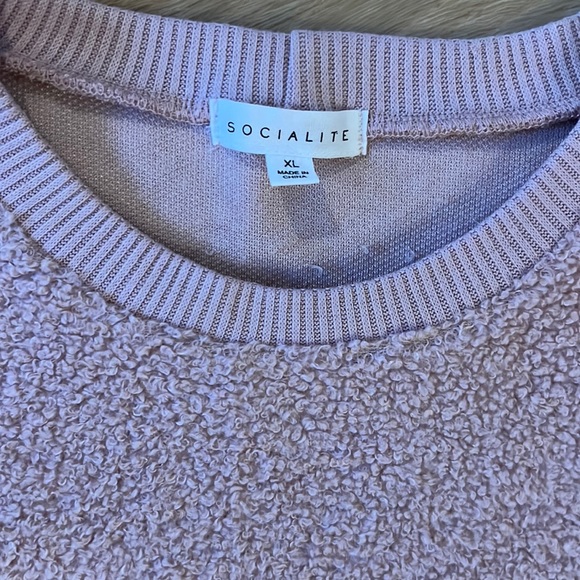Socialite Nordstrom Teddy Sherpa Sweatshirt XL - Picture 2 of 5